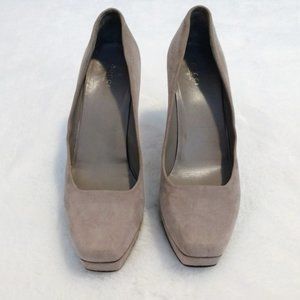 Gucci Gray Platform Suede Pump